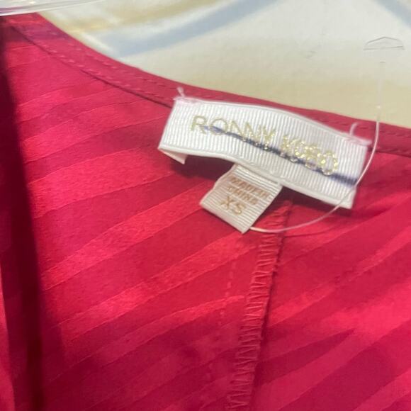 Ronny Kobo Ana Red Zebra Jacquard Wrap Satin Silk Mini Dress Size XS NWT - Picture 4 of 6